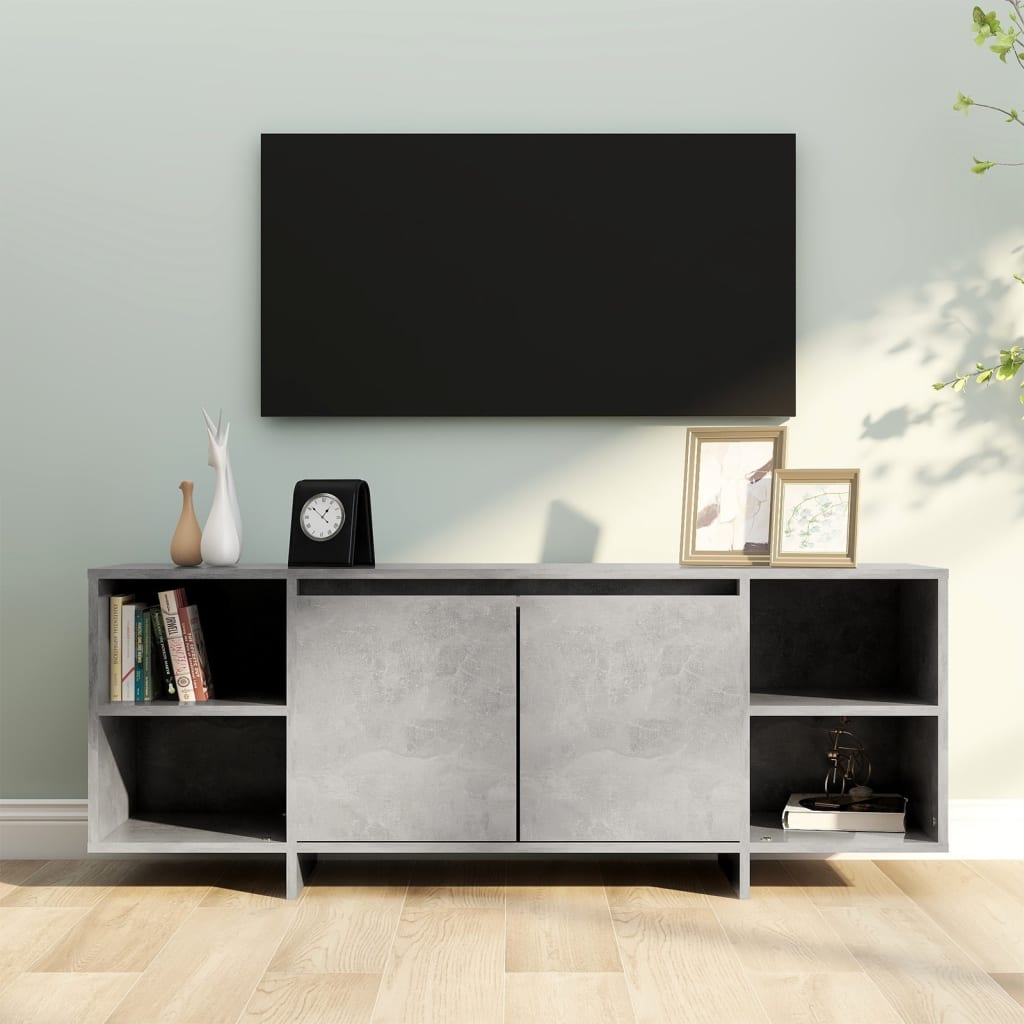 Televizoriaus spintelė, betono pilkos spalvos, 130x35x50cm, MDP