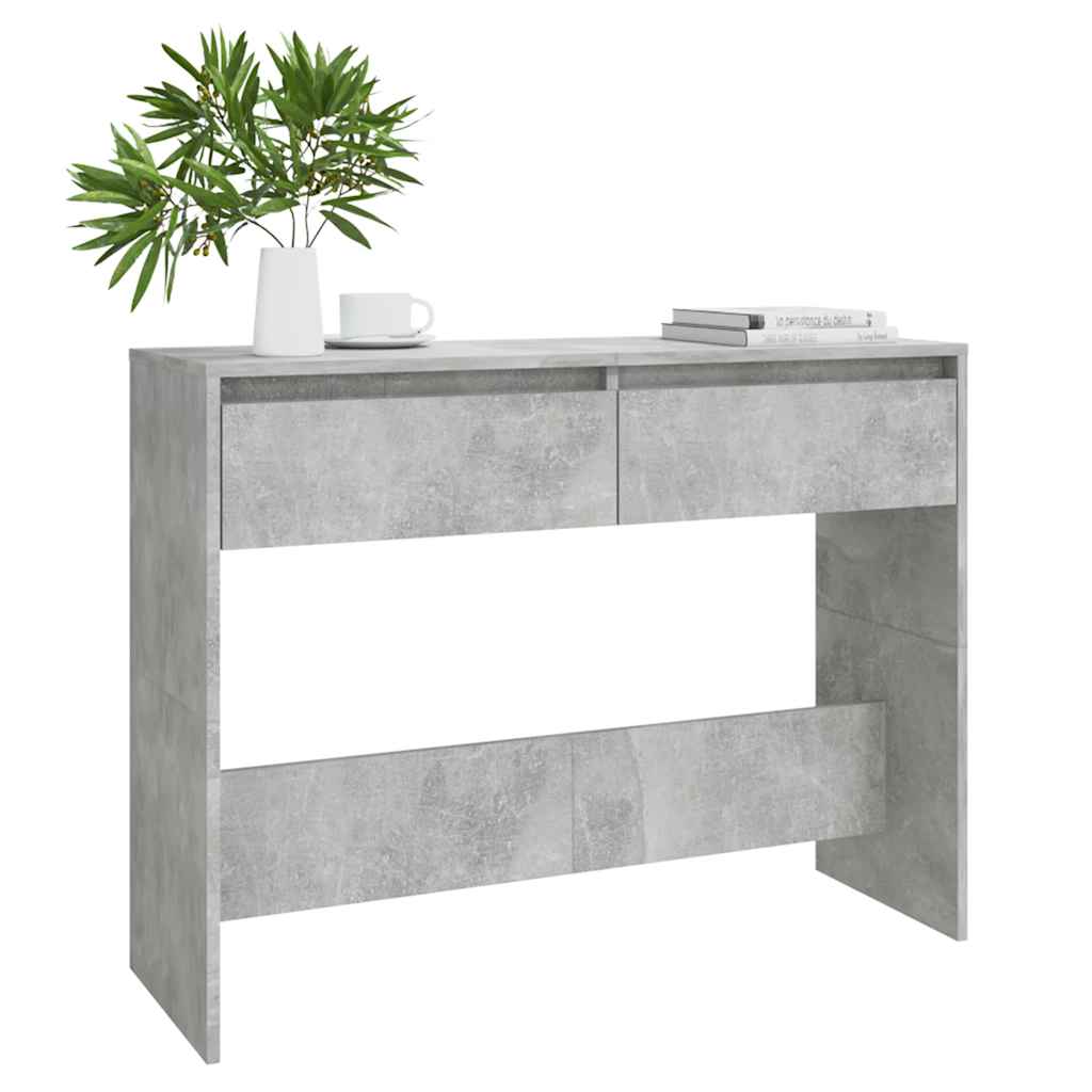 Konsolinis staliukas, betono, 100x35x76,5cm, apdirbta mediena
