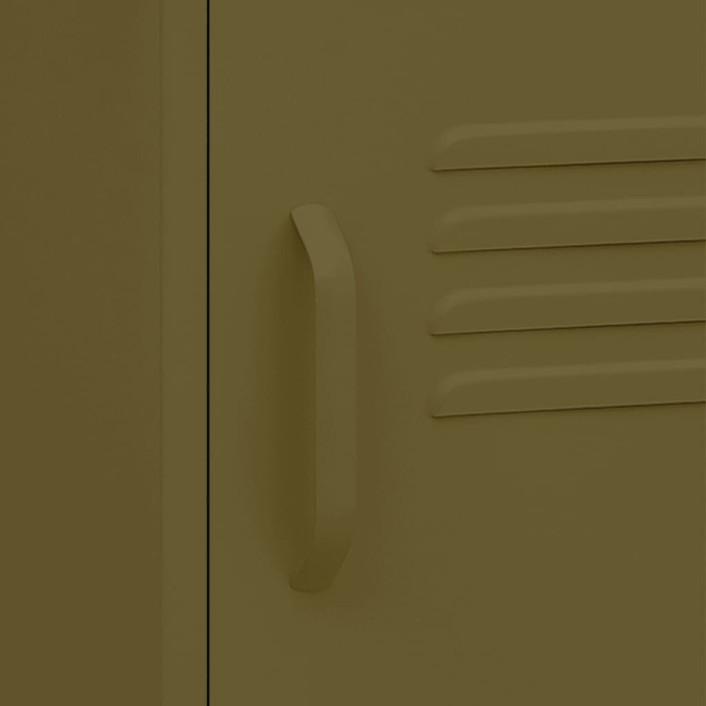 Naktiniai staliukai, 2vnt., alyvuogių žali, 35x35x51cm, plienas