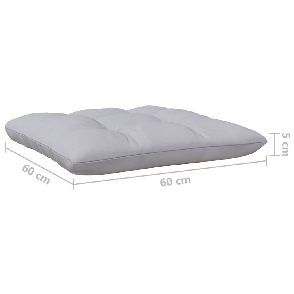 Sodo komplektas su pilkomis pagalvėmis, 8 dalių, pušis