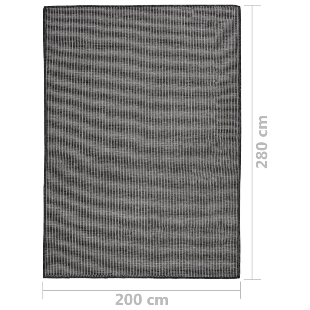 Lauko kilimėlis, pilkos spalvos, 200x280cm, plokščio pynimo