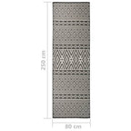 Lauko kilimėlis, juodos spalvos, 80x250cm, plokščio pynimo