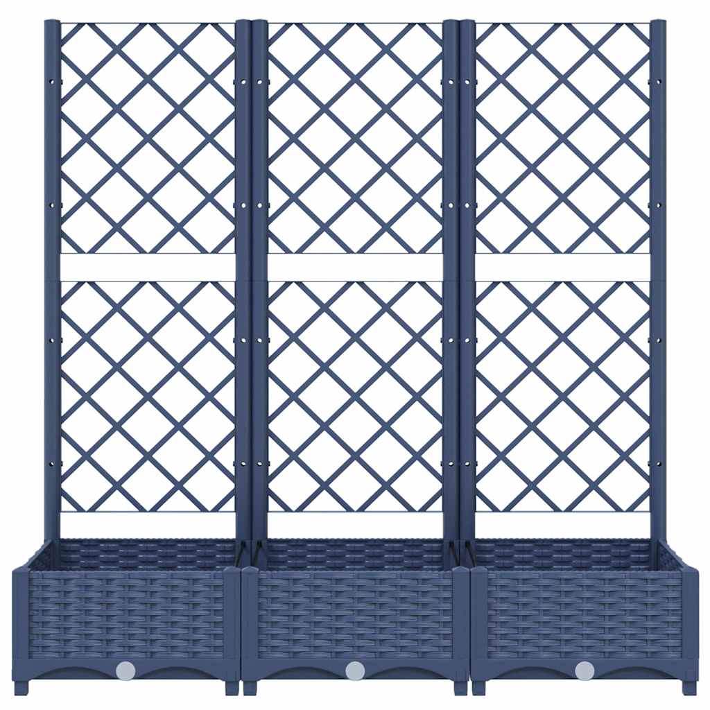 Sodo lovelis su treliažu, mėlyna pilkas, 120x40x121,5cm, PP