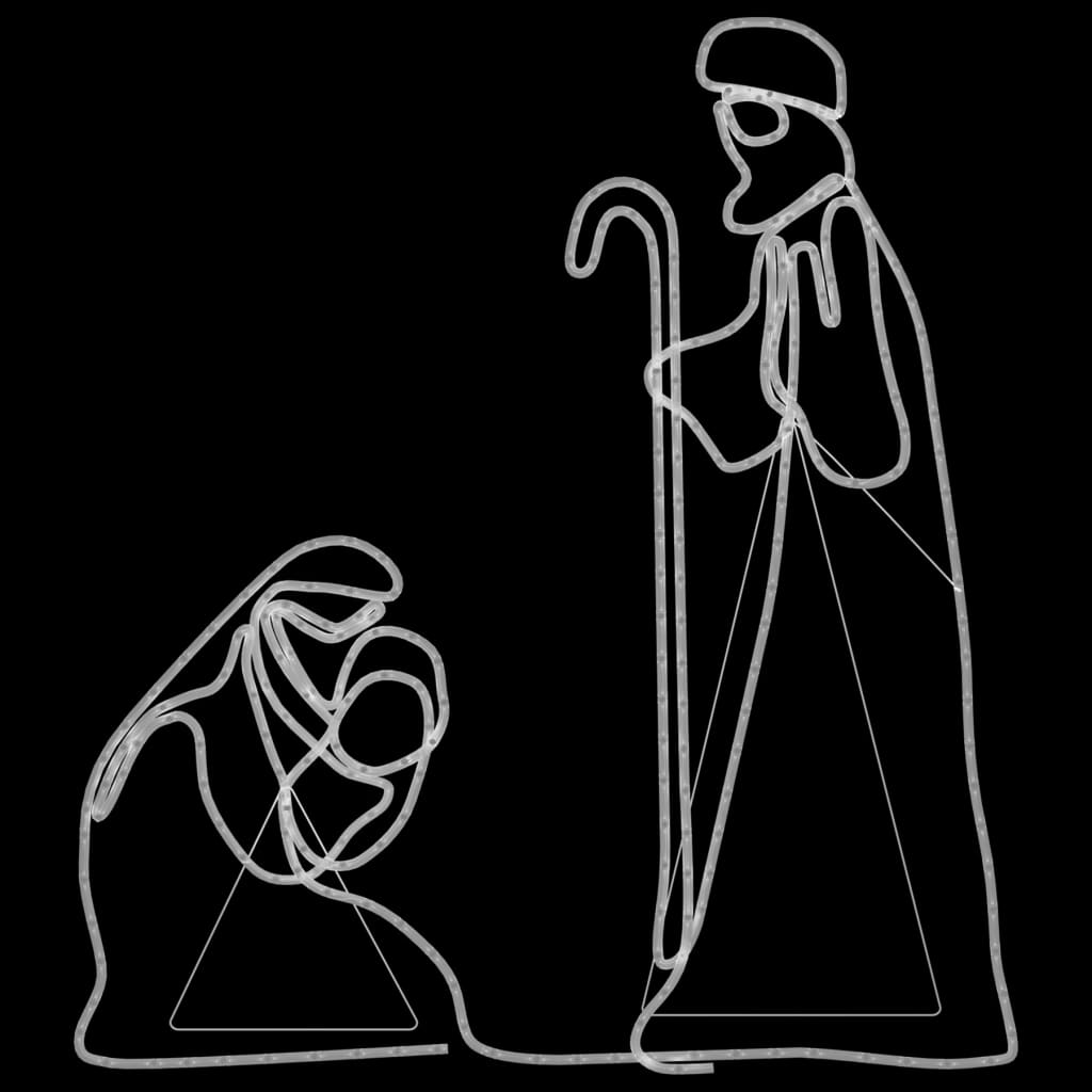 vidaXL Kalėdinė dekoracija Marija ir Juozapas su LED, 40x55/38x100cm