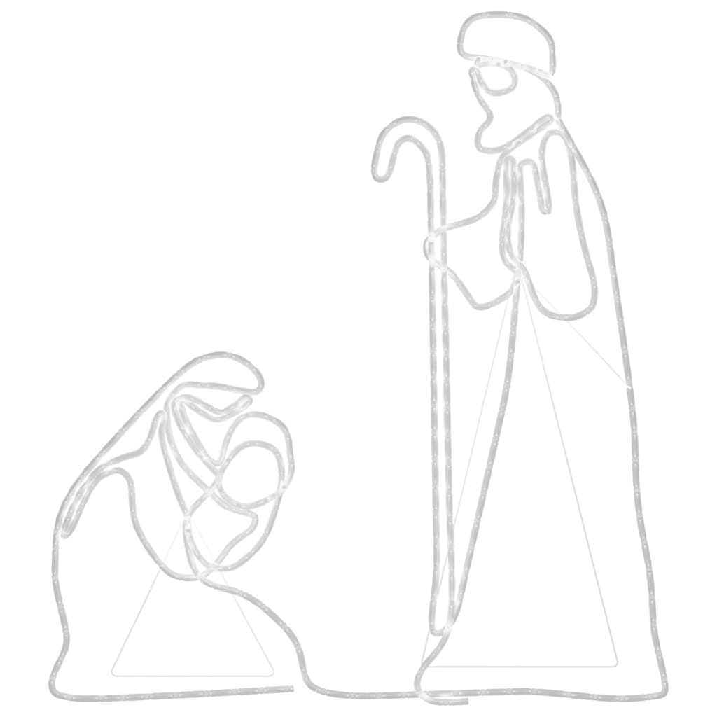 vidaXL Kalėdinė dekoracija Marija ir Juozapas su LED, 40x55/38x100cm