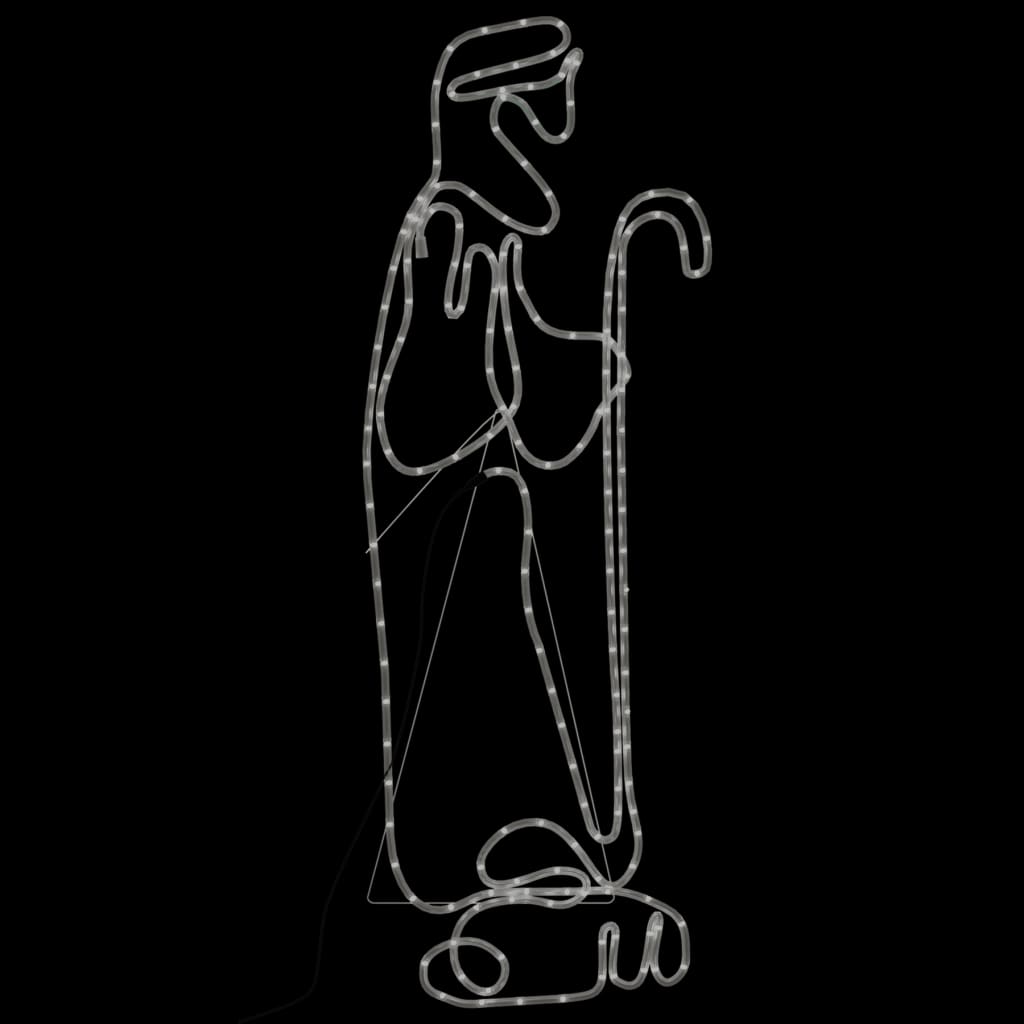 vidaXL Kalėdinė dekoracija piemuo ir avis su 168 LED, 102,5x35cm