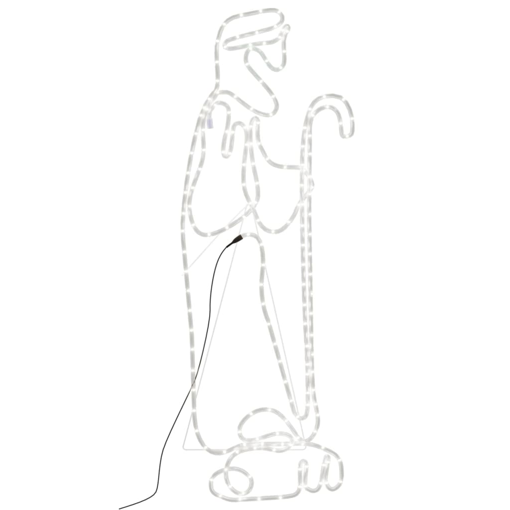 vidaXL Kalėdinė dekoracija piemuo ir avis su 168 LED, 102,5x35cm