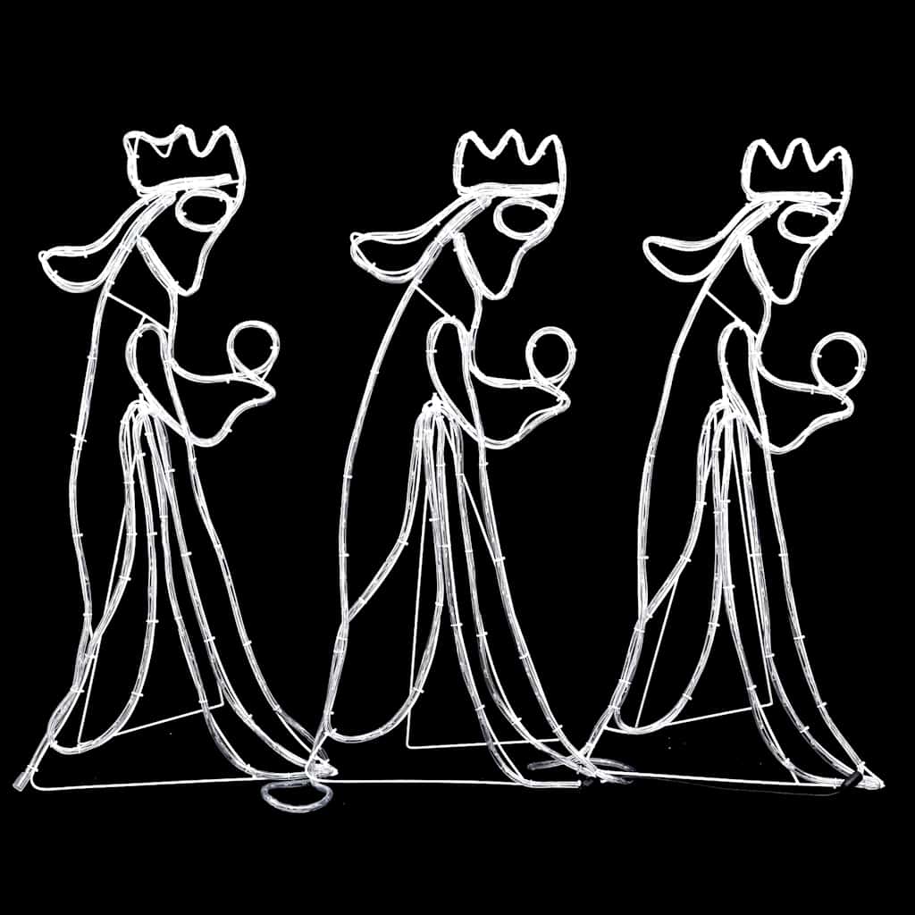 vidaXL Kalėdinė dekoracija Trys Karaliai su 504 LED, 99,5x45,5cm