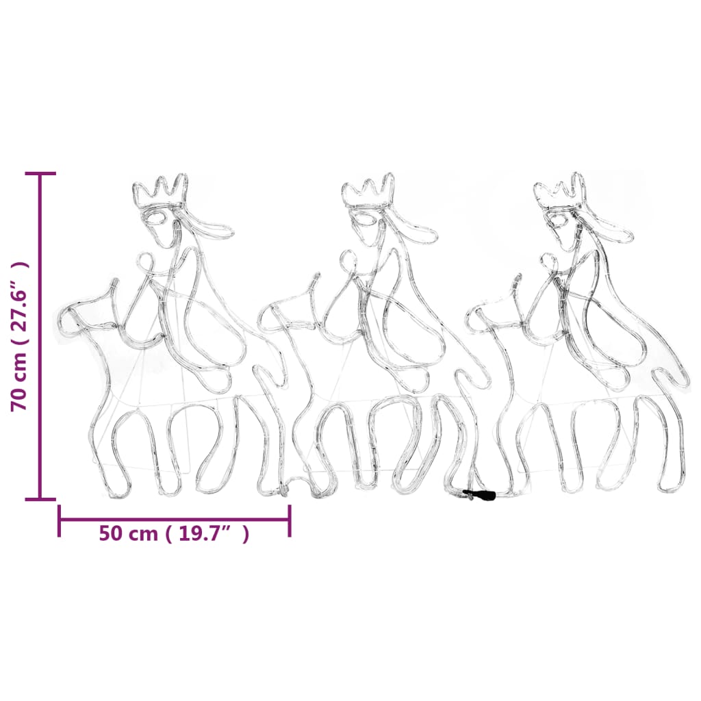 vidaXL Kalėdinė dekoracija Trys Išminčiai su 504 LED, 70x50cm