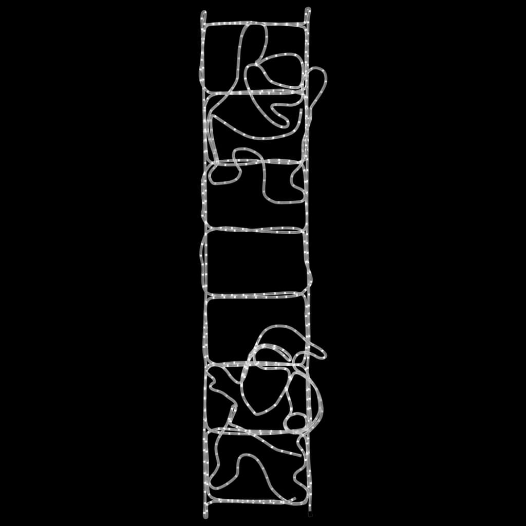 vidaXL Kalėdinė dekoracija Kalėdų Senelis ant kopėčių su LED, 50x200cm