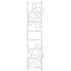 Kalėdinė dekoracija Kalėdų Senelis ant kopėčių su LED, 50x200cm