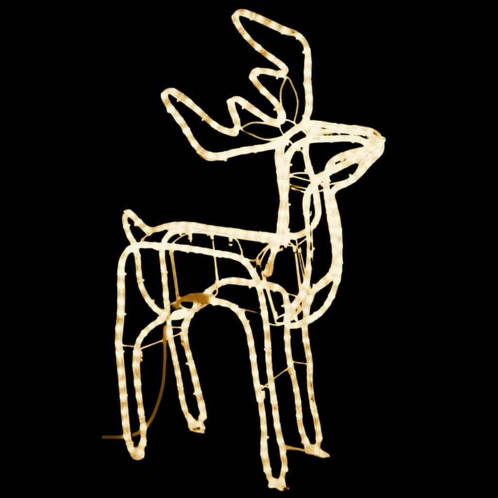 vidaXL Kalėdinė dekoracija elnias, šiltas baltas, 76x42x87cm