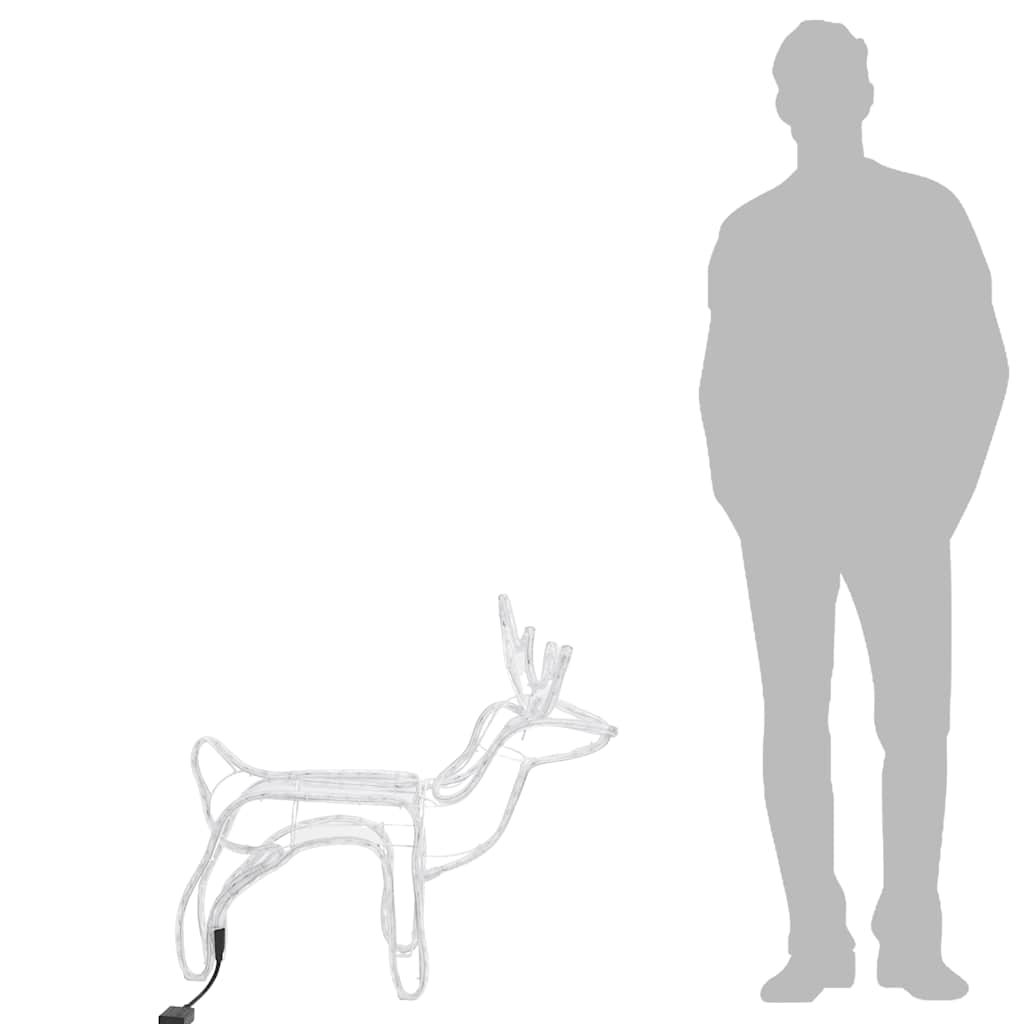 vidaXL Kalėdinė dekoracija elnias, šiltas baltas, 60x30x60cm