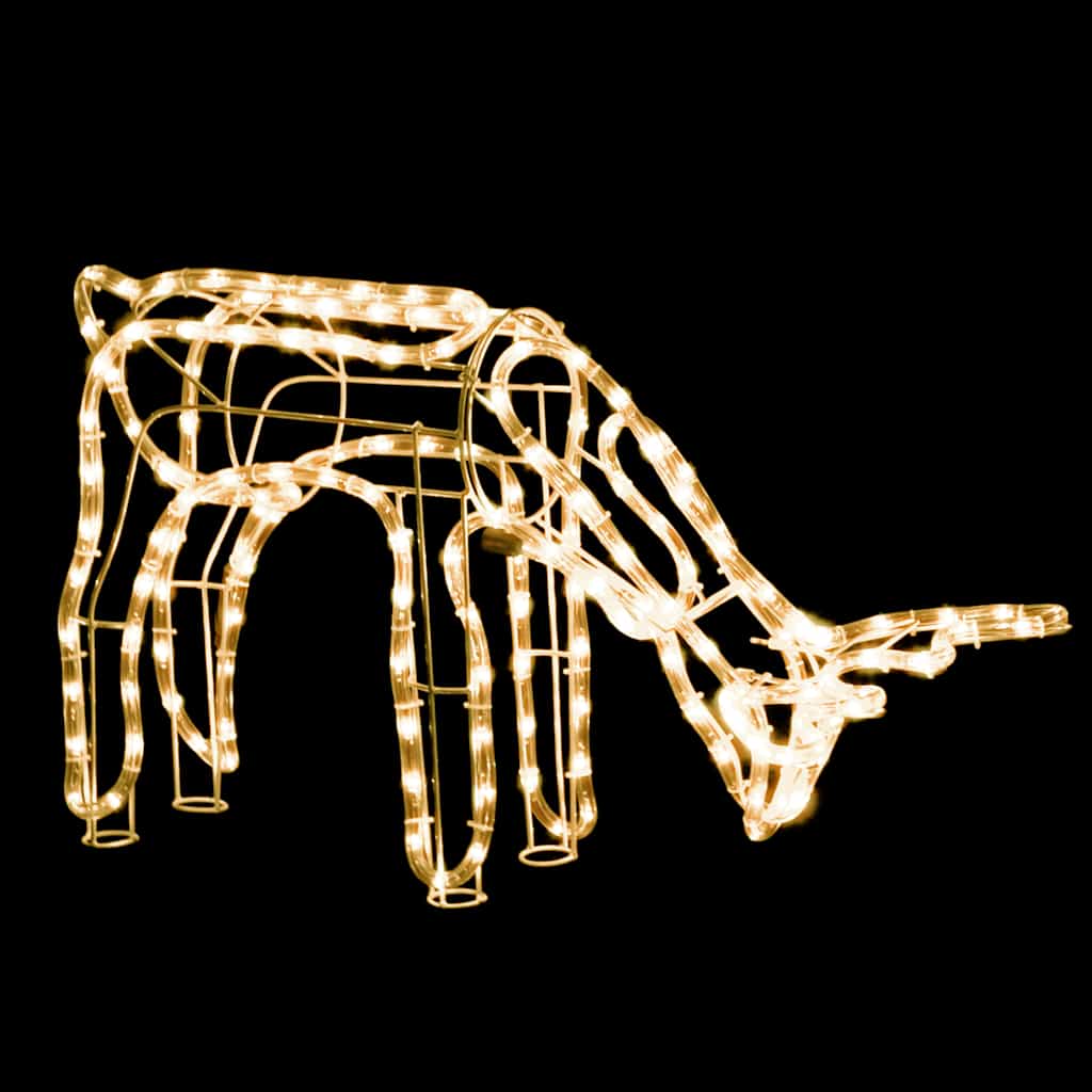 vidaXL Kalėdinė dekoracija elnias, šiltas baltas, 73x31x45cm