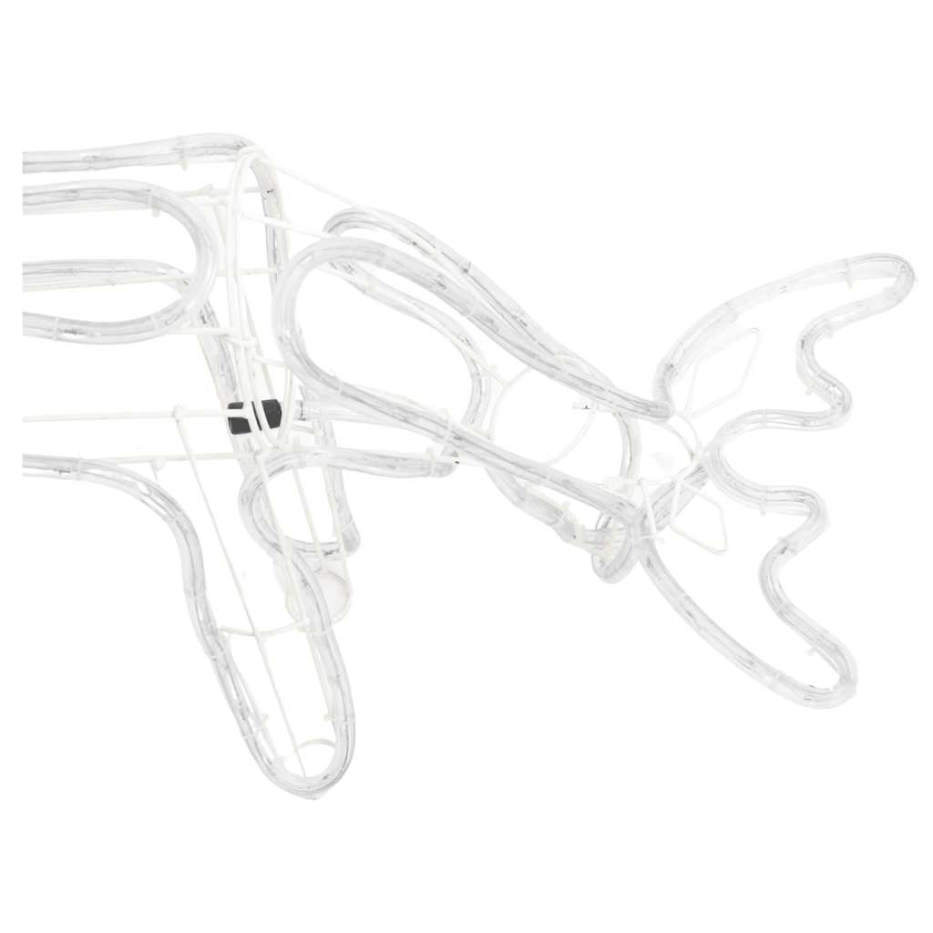 vidaXL Kalėdinė dekoracija elnias, šiltas baltas, 73x31x45cm