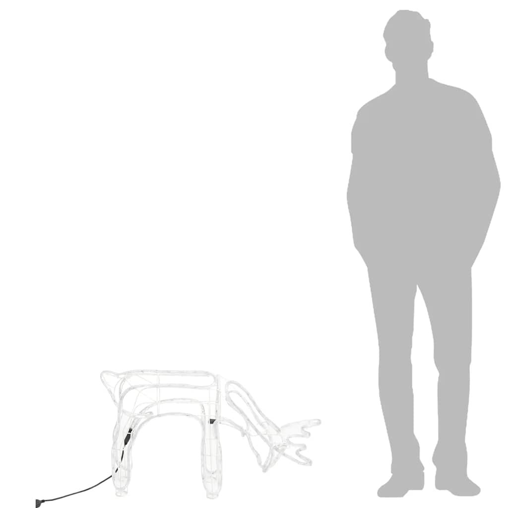 vidaXL Kalėdinė dekoracija elnias, šiltas baltas, 73x31x45cm