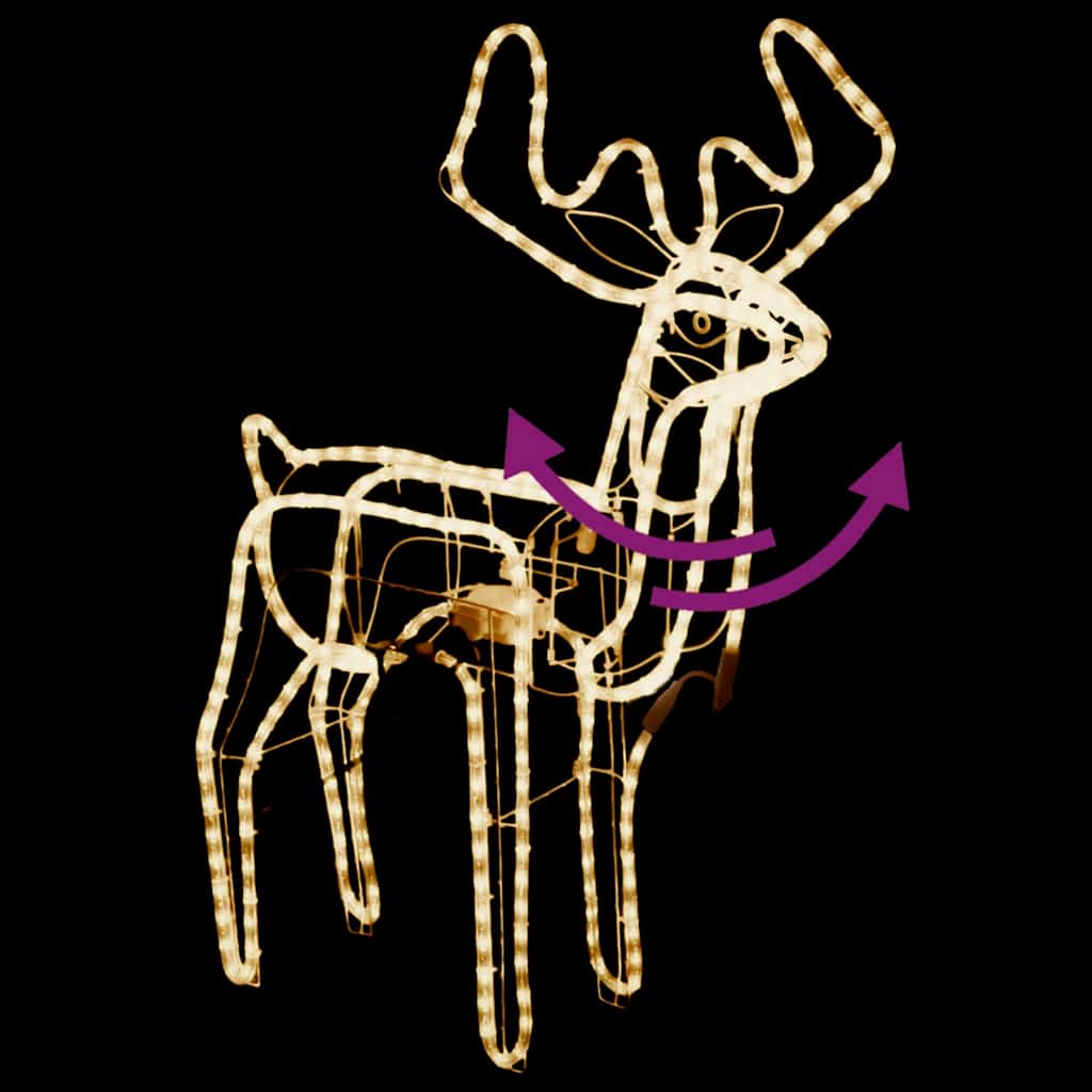 vidaXL Kalėdinė dekoracija elnias, šiltas baltas, 76x42x87cm