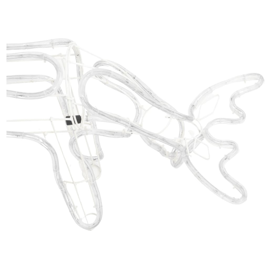 vidaXL Kalėdinė dekoracija elnias, šaltas baltas, 73x31x45cm