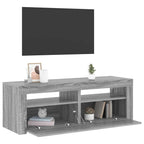 Televizoriaus spintelė su LED, pilka ąžuolo, 120x35x40cm