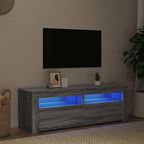 Televizoriaus spintelė su LED, pilka ąžuolo, 120x35x40cm