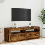 Televizoriaus spintelė su LED, dūminio ąžuolo, 120x35x40cm