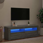 Televizoriaus spintelė su LED, pilka ąžuolo, 120x35x40cm