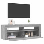 Televizoriaus spintelė su LED, pilka ąžuolo, 120x35x40cm