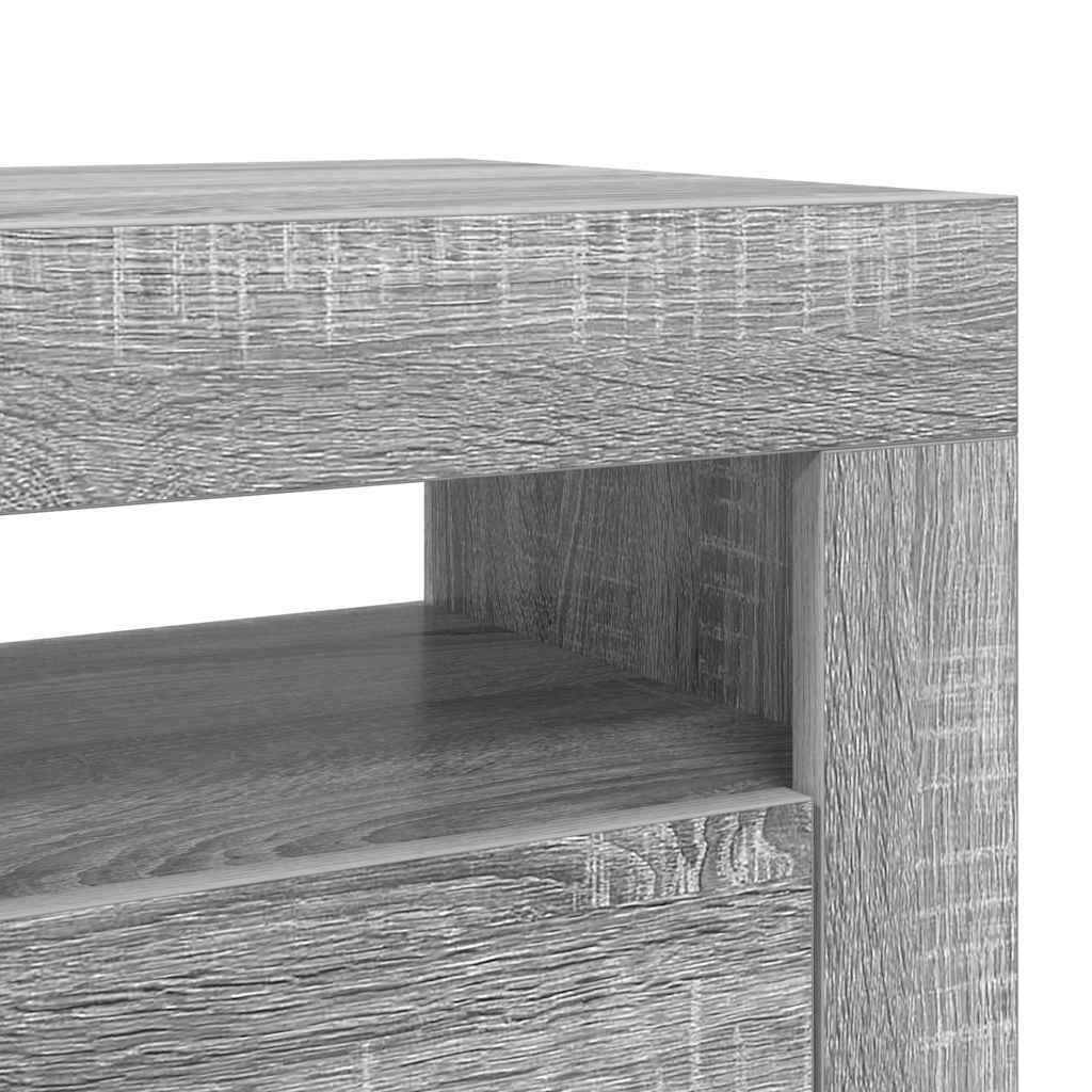 Televizoriaus spintelė su LED, pilka ąžuolo, 120x35x40cm