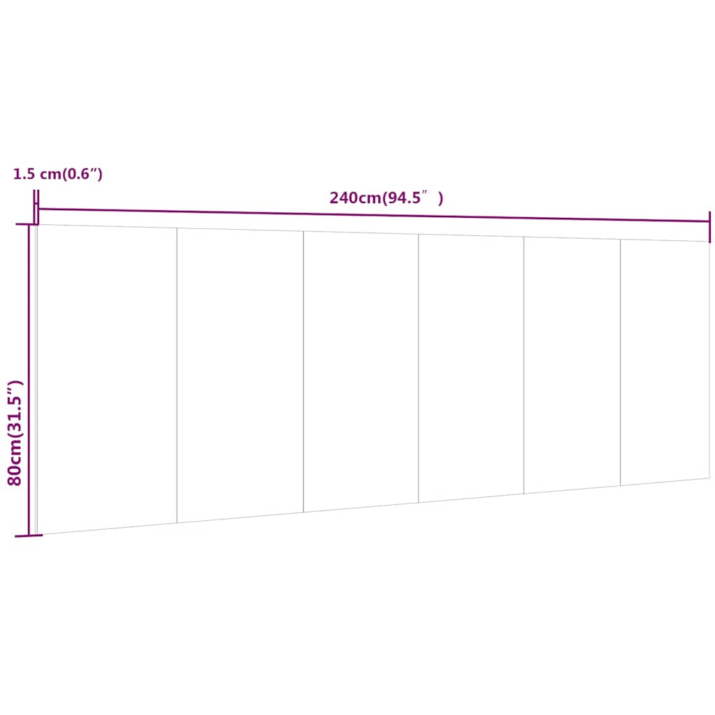 Sieninis galvūgalis, juodas, 240x1,5x80cm, apdirbta mediena