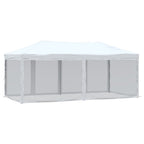 Proginė palapinė su 8 tinklinėmis sienomis, raudona, 3x9m, HDPE