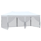 Proginė palapinė su 8 tinklinėmis sienomis, raudona, 3x9m, HDPE