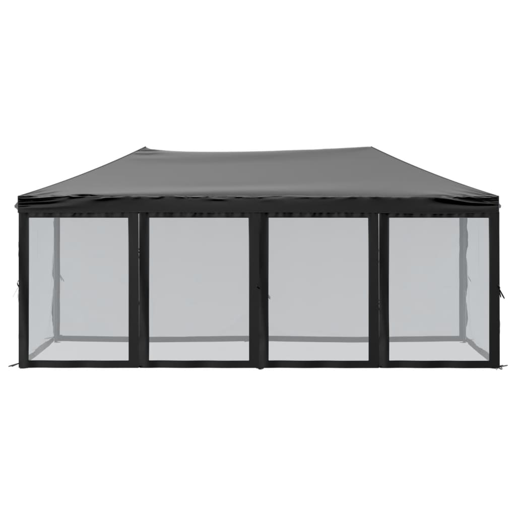 Proginė palapinė su 8 sienomis, antracito, 3x9m, HDPE