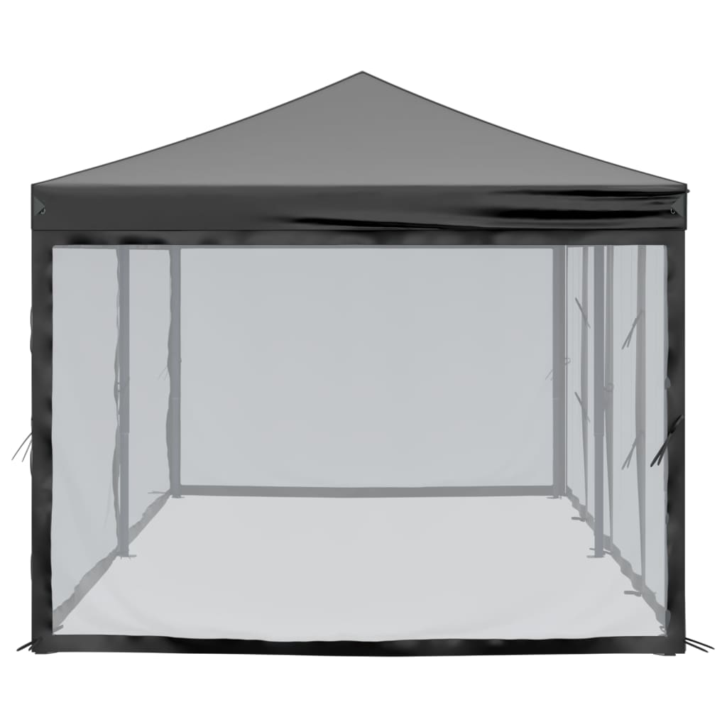 Proginė palapinė su 8 sienomis, antracito, 3x9m, HDPE