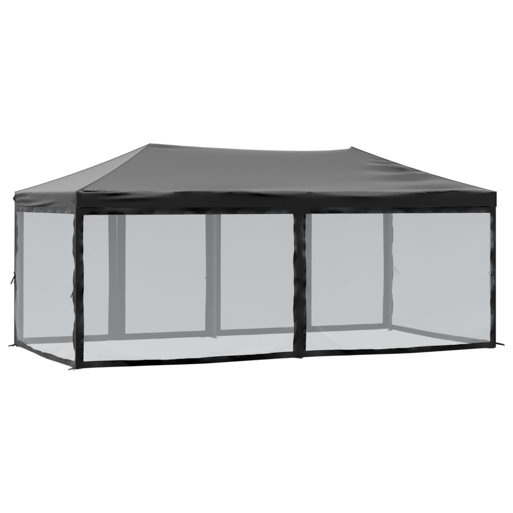 Proginė palapinė su 8 sienomis, antracito, 3x9m, HDPE