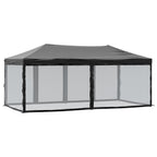 Proginė palapinė su 8 sienomis, antracito, 3x9m, HDPE