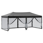 Proginė palapinė su 8 sienomis, antracito, 3x9m, HDPE