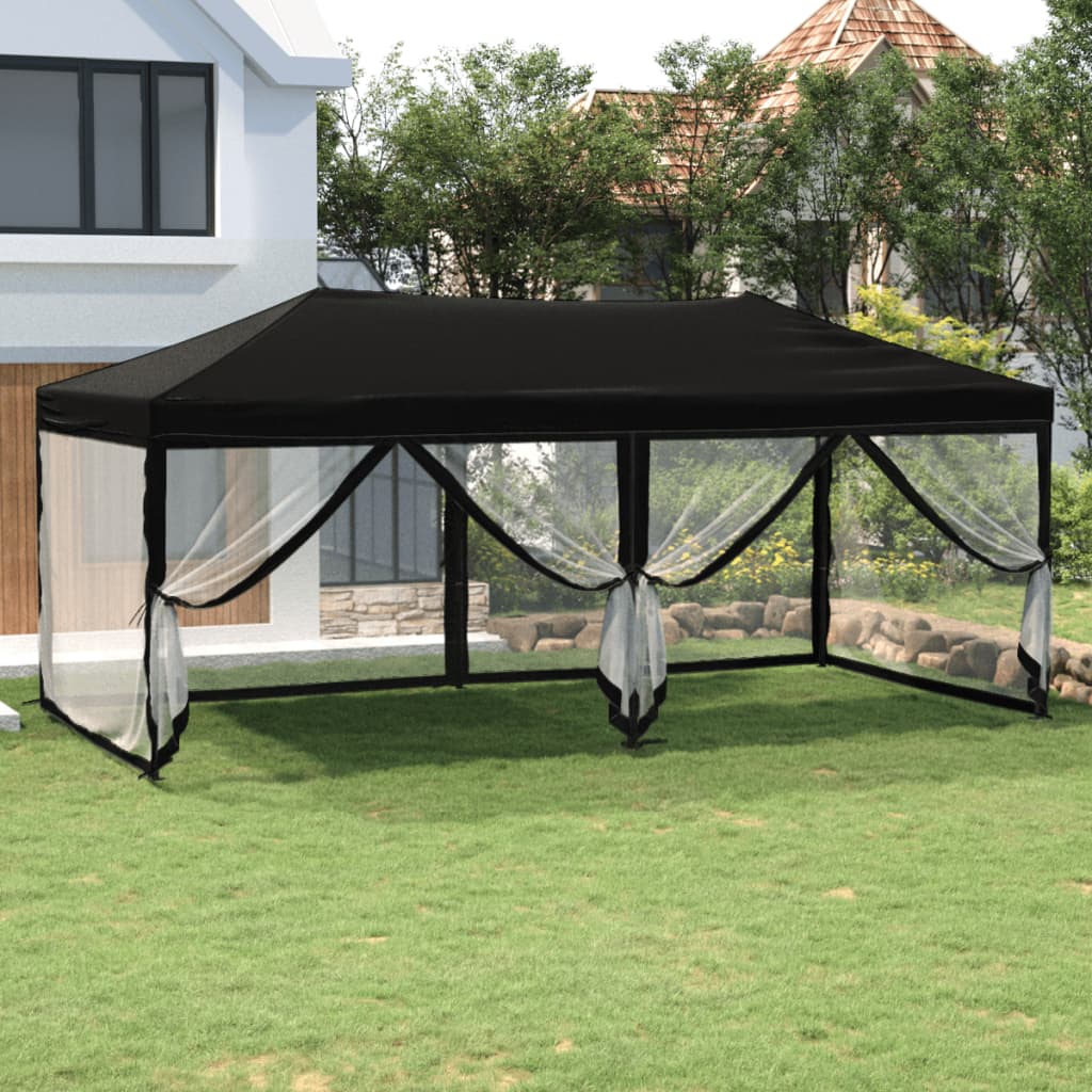 Proginė palapinė su 8 sienomis, antracito, 3x9m, HDPE