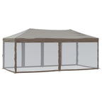 Proginė palapinė su šoninėmis sienomis, taupe, 3x6m