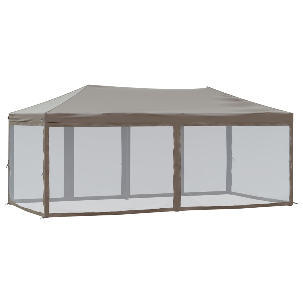 Proginė palapinė su šoninėmis sienomis, taupe, 3x6m