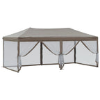 Proginė palapinė su šoninėmis sienomis, taupe, 3x6m