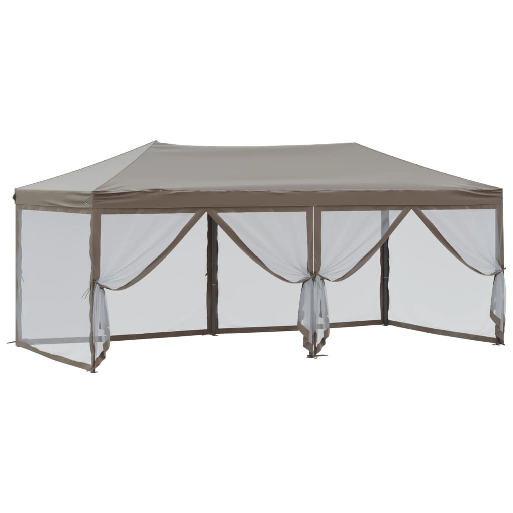 Proginė palapinė su šoninėmis sienomis, taupe, 3x6m