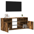 TV spintelė su LED apšvietimu, dūminio ąžuolo, 120x30x50cm
