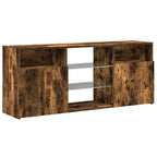 TV spintelė su LED apšvietimu, dūminio ąžuolo, 120x30x50cm