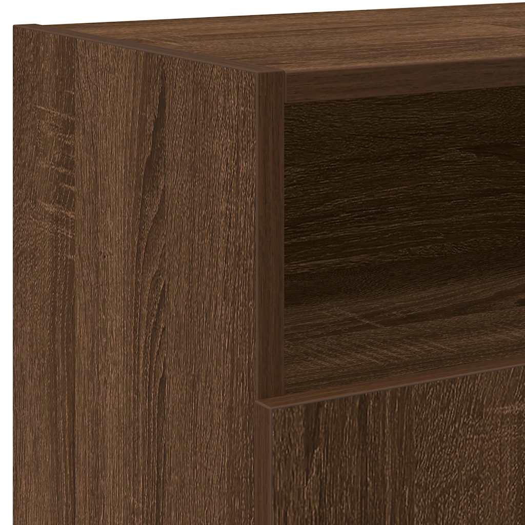 Televizoriaus spintelė su LED, ruda ąžuolo, 120x30x50cm