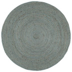 Kilimas, žalias, 210cm, džiutas, apskritas, rankų darbo