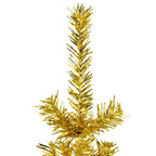 Siaura dirbtinė pusinė Kalėdų eglutė su stovu, auksinė, 150cm