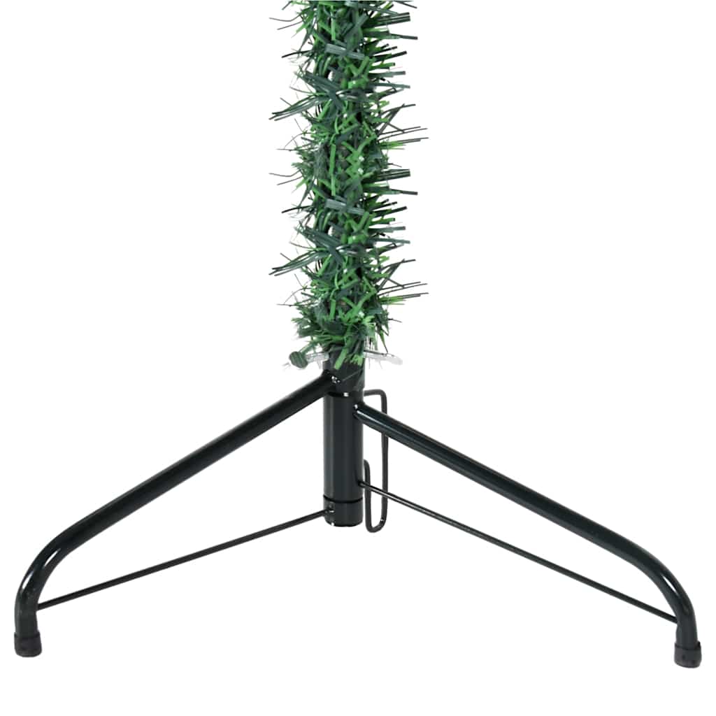 Siaura dirbtinė pusinė Kalėdų eglutė su stovu, žalia, 120cm