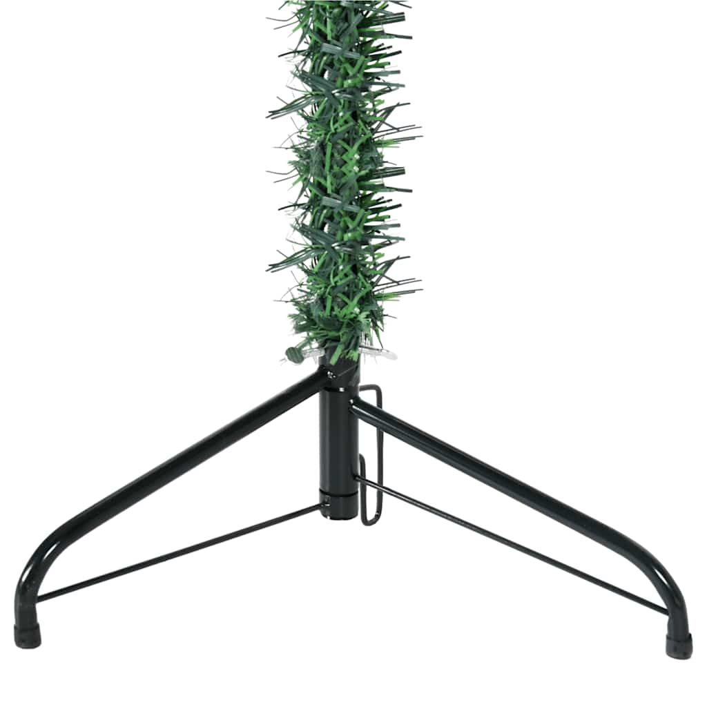 Siaura dirbtinė pusinė Kalėdų eglutė su stovu, žalia, 150cm