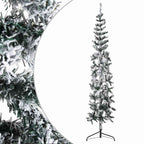 Siaura dirbtinė Kalėdų eglutė, 240cm, padengta sniegu