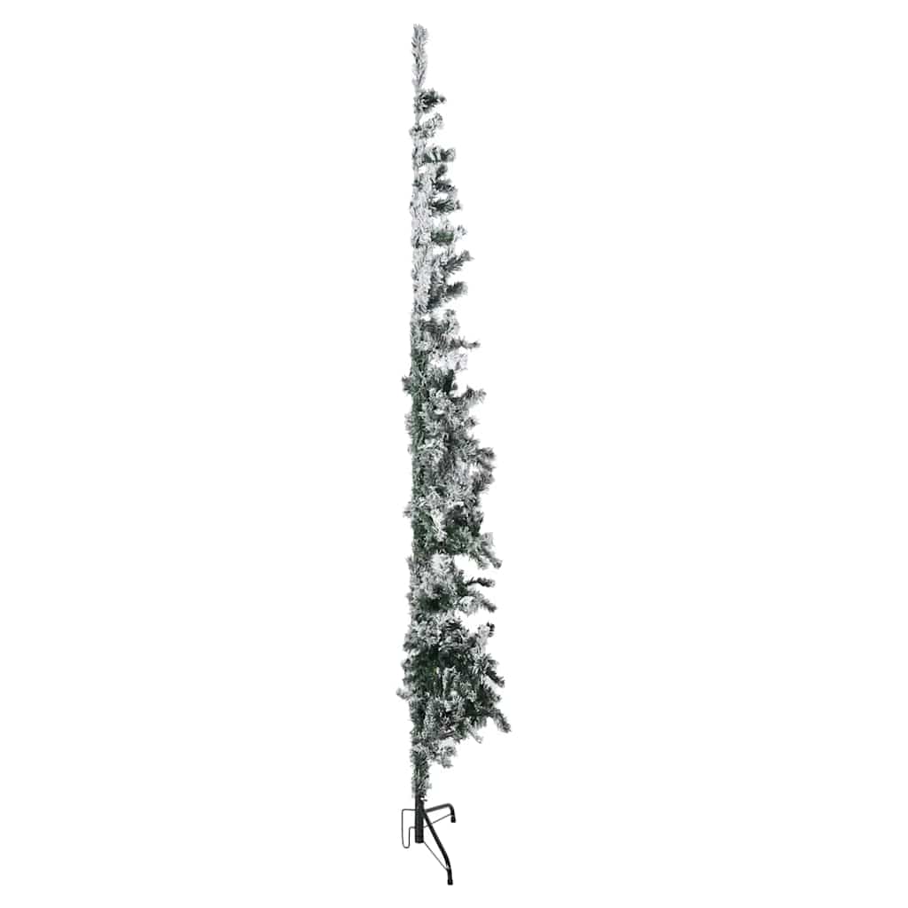 Siaura dirbtinė Kalėdų eglutė, 240cm, padengta sniegu